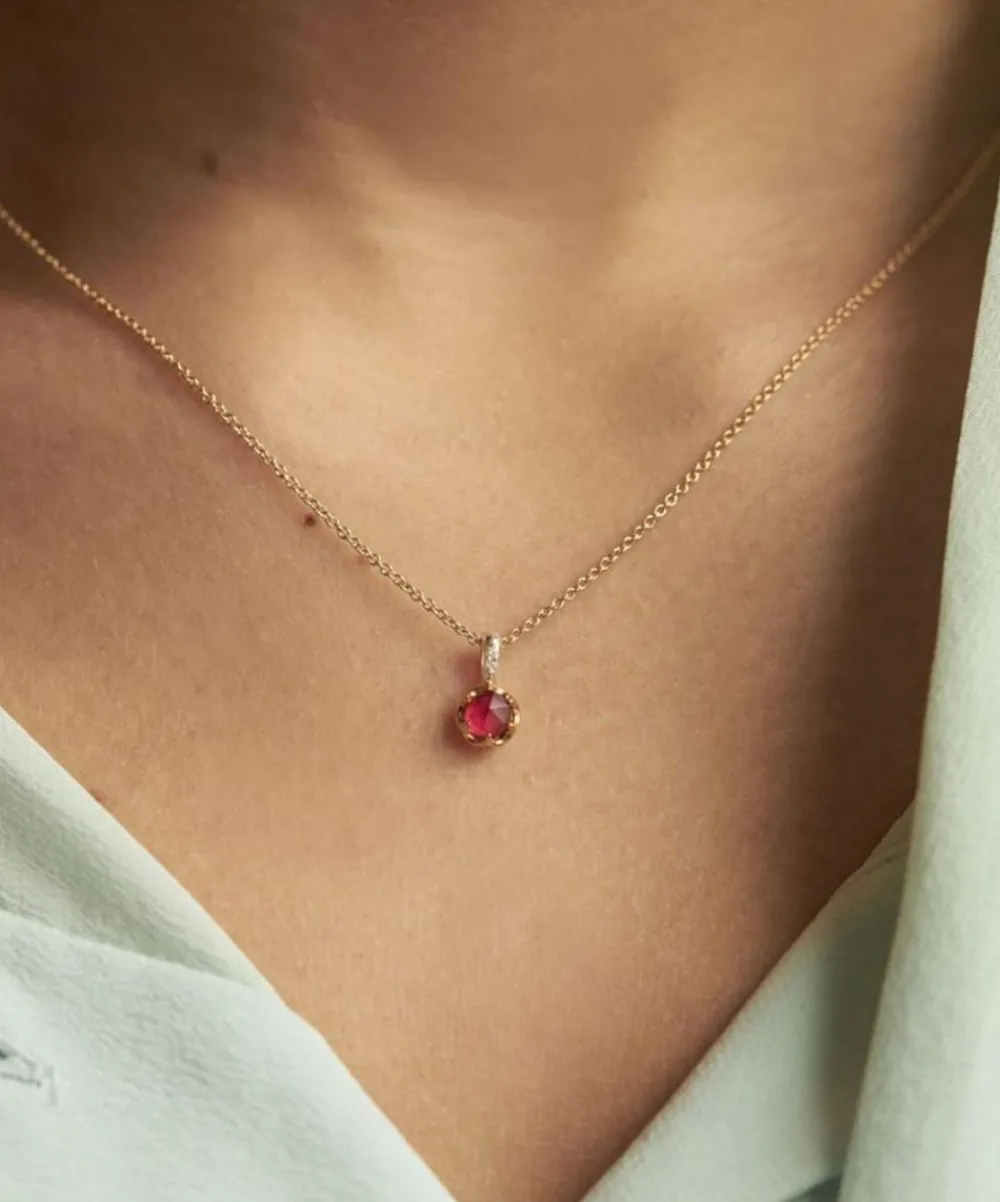 Dinny Hall Necklaces^22ct Gold-Plated Vermeil Silver January Garnet Birthstone Pendant Necklace