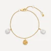 Monica Vinader Bracelets^18ct Gold-Plated Vermeil Silver Capri Keshi Station Bracelet