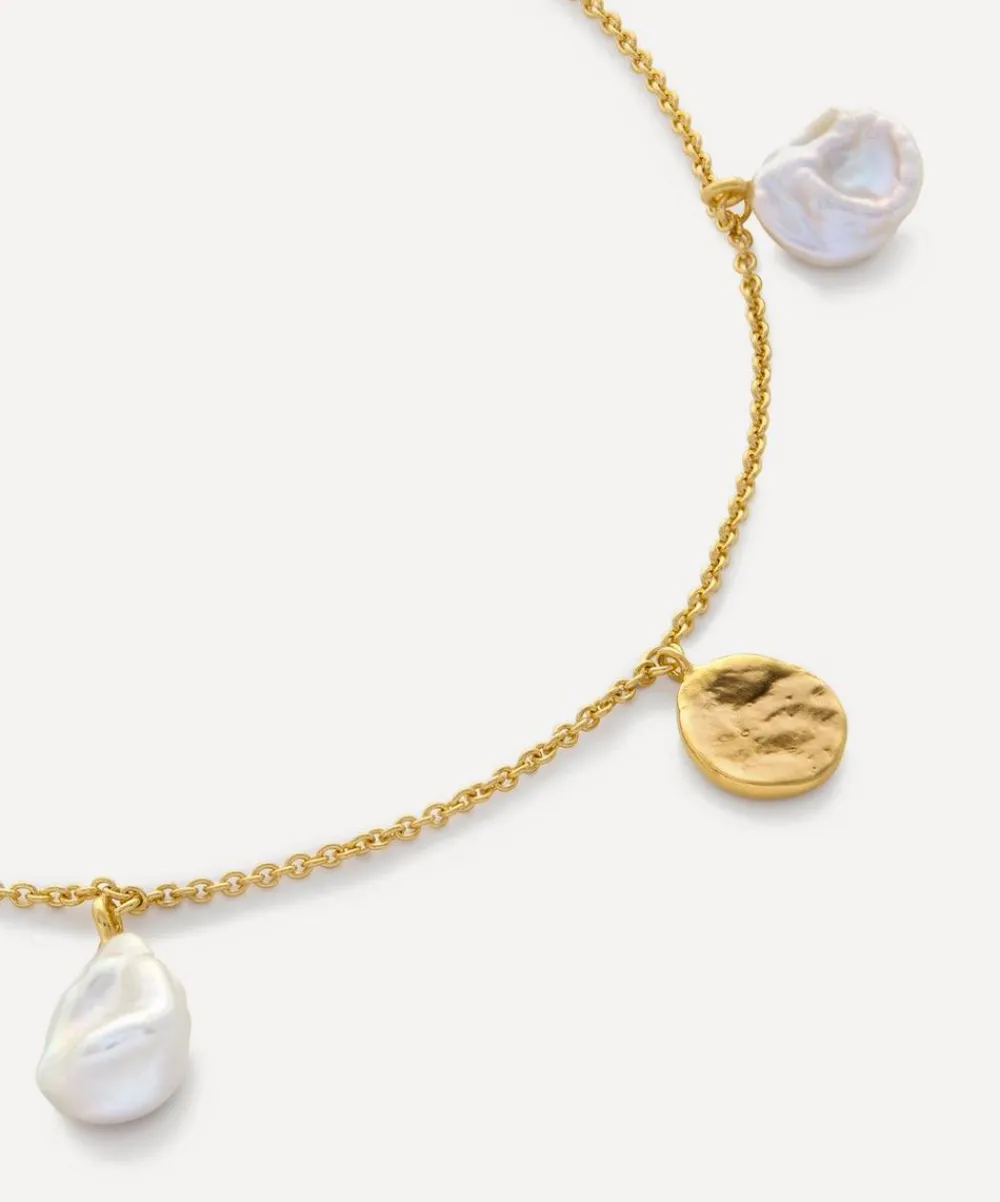 Monica Vinader Bracelets^18ct Gold-Plated Vermeil Silver Capri Keshi Station Bracelet