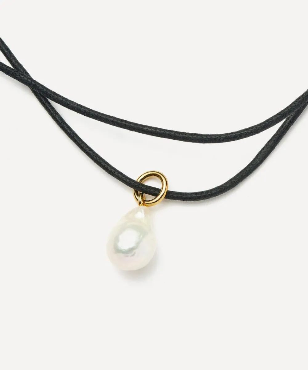 Missoma Necklaces^18ct Gold-Plated Vermeil Silver Baroque Pearl Cord Necklace