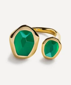 Monica Vinader Rings^18ct Gold-Plated Vermeil Silver Odyssey Gemstone Open Ring