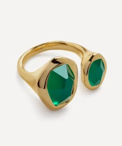 Monica Vinader Rings^18ct Gold-Plated Vermeil Silver Odyssey Gemstone Open Ring