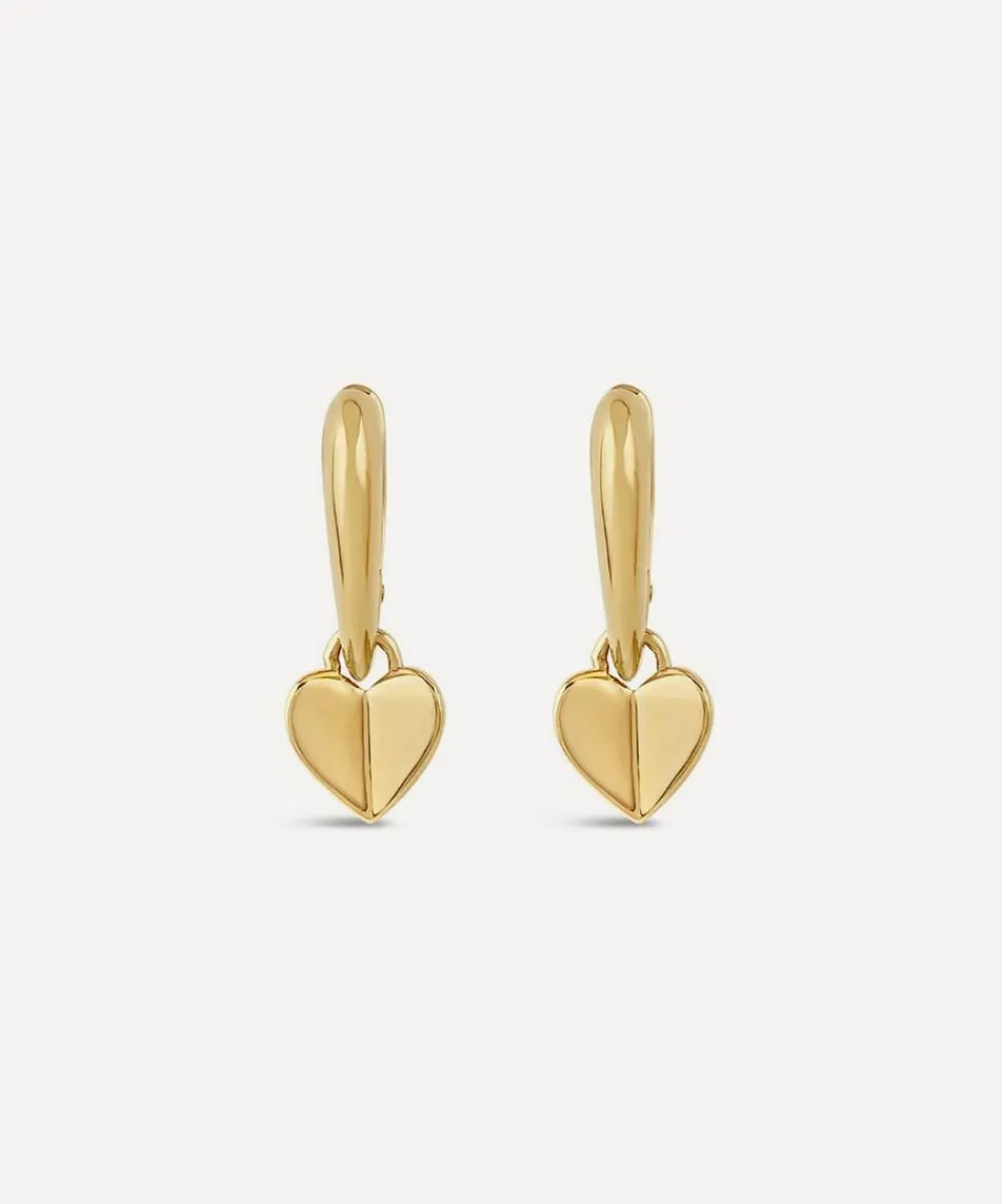 Dinny Hall Earrings^22ct Gold-Plated Vermeil Silver Folded Heart Drop Earrings