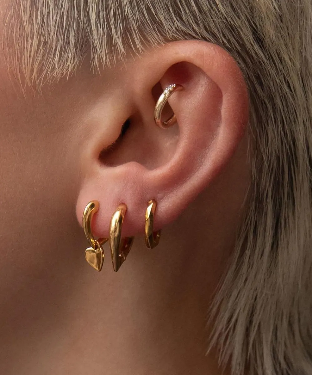 Dinny Hall Earrings^22ct Gold-Plated Vermeil Silver Folded Heart Drop Earrings