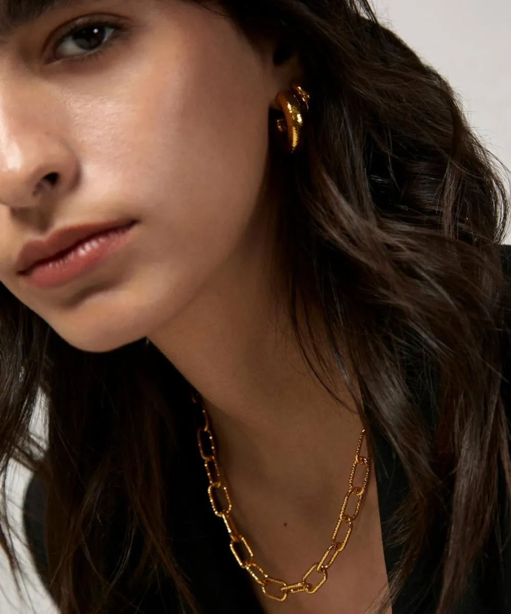 Monica Vinader Necklaces^18ct Gold-Plated Vermeil Silver Alta Textured Chunky Chain Necklace