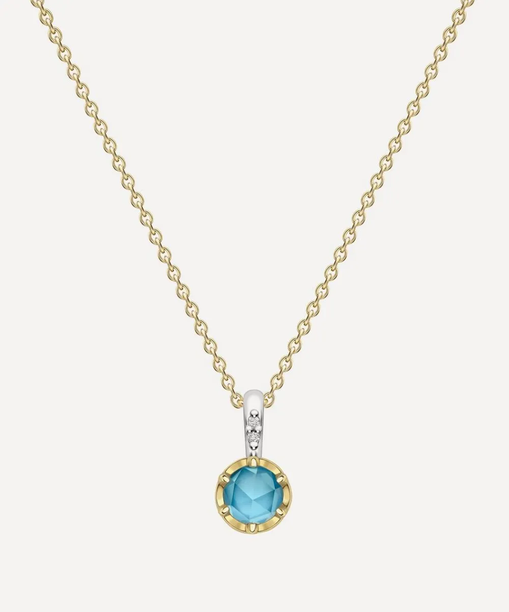Dinny Hall Necklaces^22ct Gold-Plated Vermeil Silver March Aquamarine Birthstone Pendant Necklace