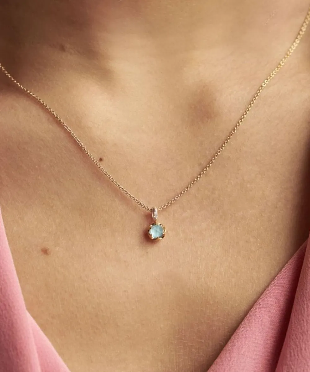 Dinny Hall Necklaces^22ct Gold-Plated Vermeil Silver March Aquamarine Birthstone Pendant Necklace