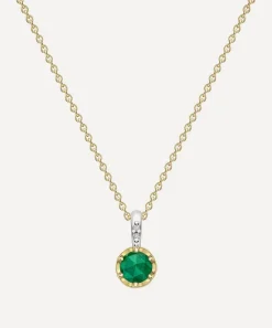 Dinny Hall Necklaces^22ct Gold-Plated Vermeil Silver May Emerald Birthstone Pendant Necklace