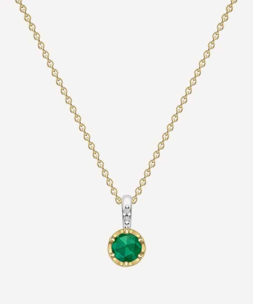 Dinny Hall Necklaces^22ct Gold-Plated Vermeil Silver May Emerald Birthstone Pendant Necklace