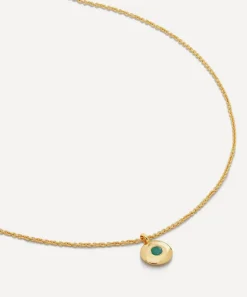 Monica Vinader Necklaces^18ct Gold-Plated Vermeil Silver Emerald Birthstone Pendant Necklace