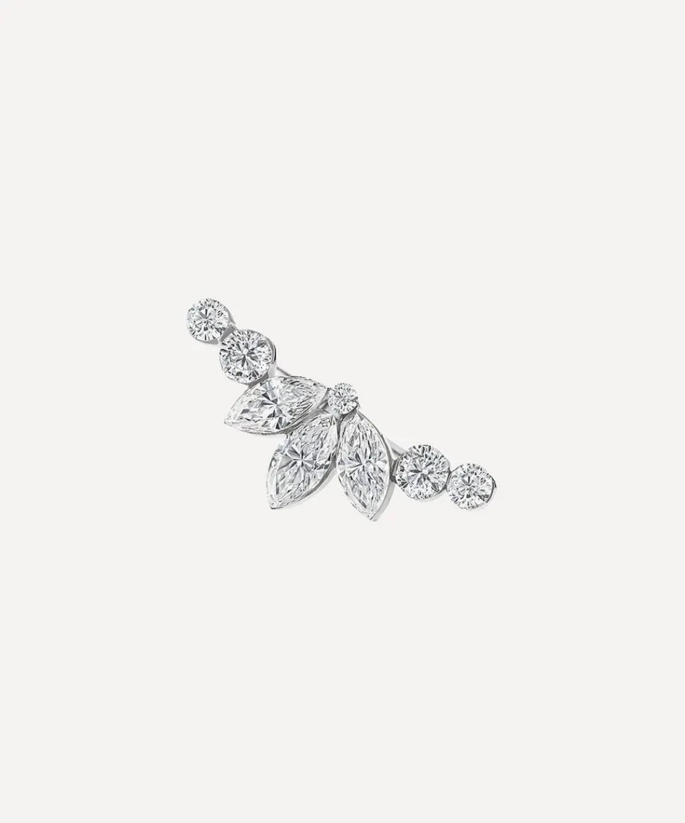 Maria Tash Earrings|Earrings^18ct Invisible Diamond Lotus Open Garland Ear Climber Right