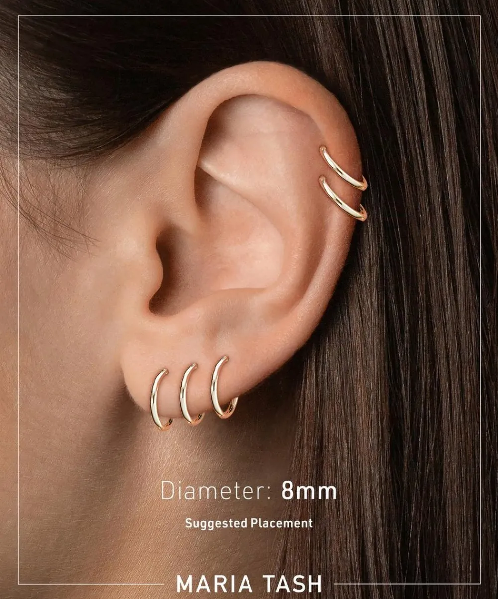 Maria Tash Earrings|Earrings^18ct 8mm Black Diamond Coronet Hoop Earring