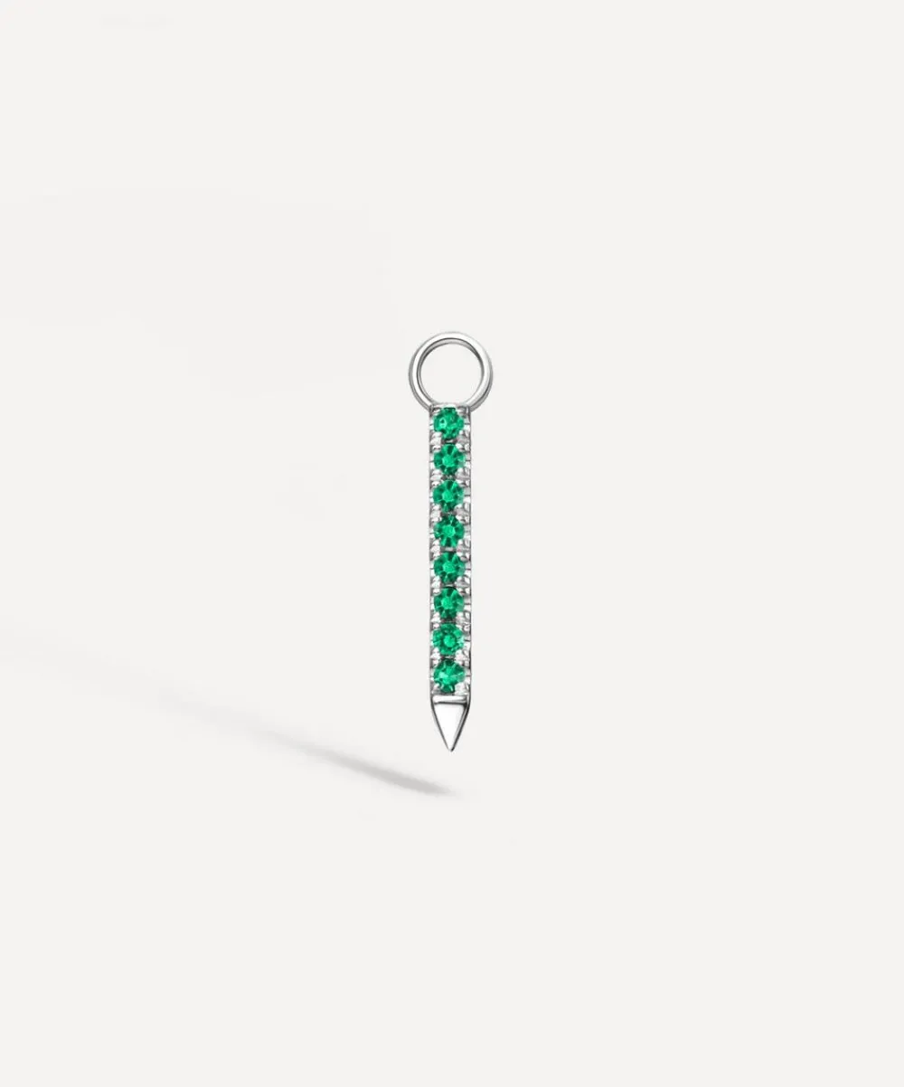 Maria Tash Charms & Pendants|Charms & Pendants^18ct 11mm Diamond and Emerald Eternity Bar Charm