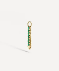 Maria Tash Charms & Pendants|Charms & Pendants^18ct 11mm Diamond and Emerald Eternity Bar Charm