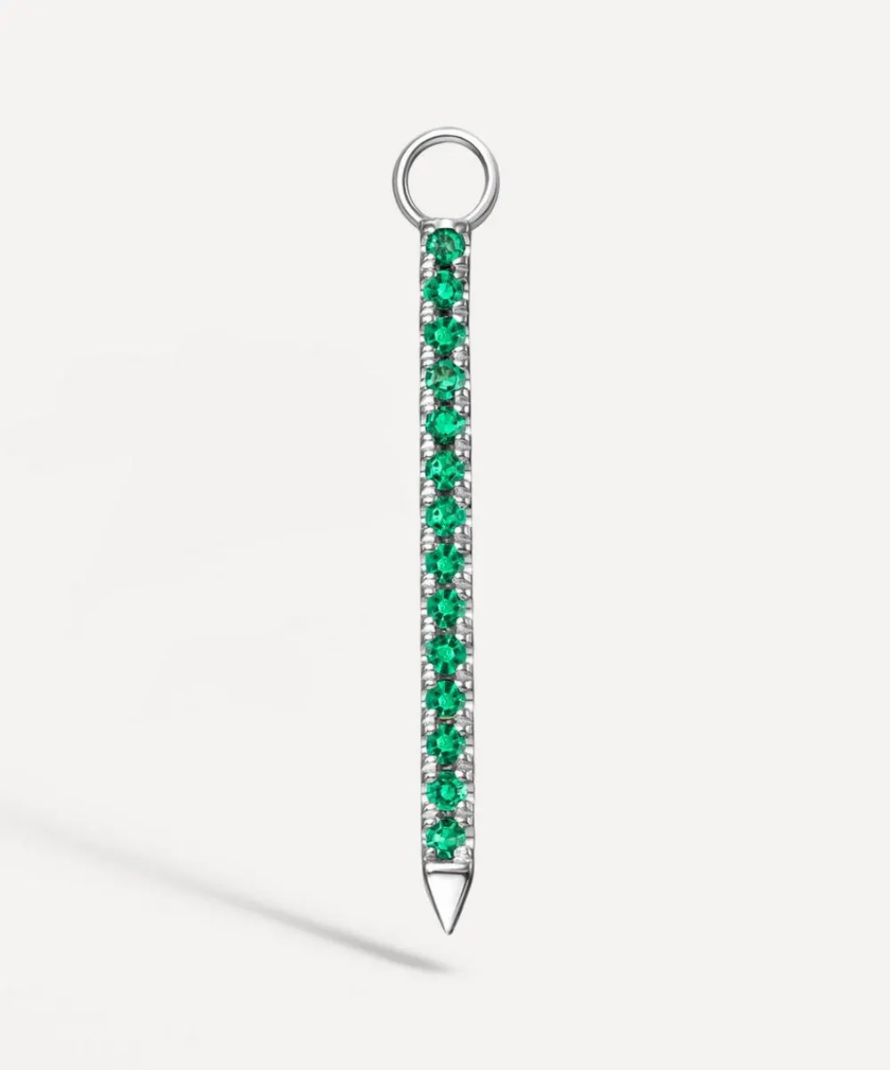 Maria Tash Charms & Pendants|Charms & Pendants^18ct 18mm Diamond and Emerald Eternity Bar Charm