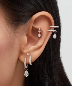 Maria Tash Earrings|Earrings^14ct 8mm Diamond Double Linked Eternity Hoop Earring Right