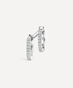 Maria Tash Earrings|Earrings^14ct 8mm Diamond Double Linked Eternity Hoop Earring Left