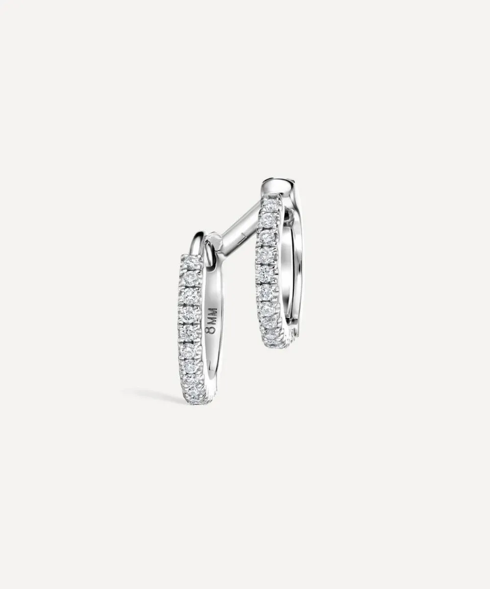 Maria Tash Earrings|Earrings^14ct 8mm Diamond Double Linked Eternity Hoop Earring Left
