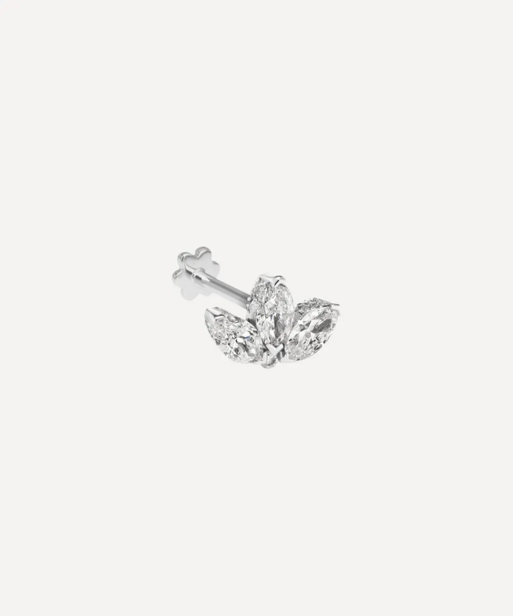 Maria Tash Earrings|Earrings^18ct 4mm Diamond Engraved Lotus Threaded Stud Earring