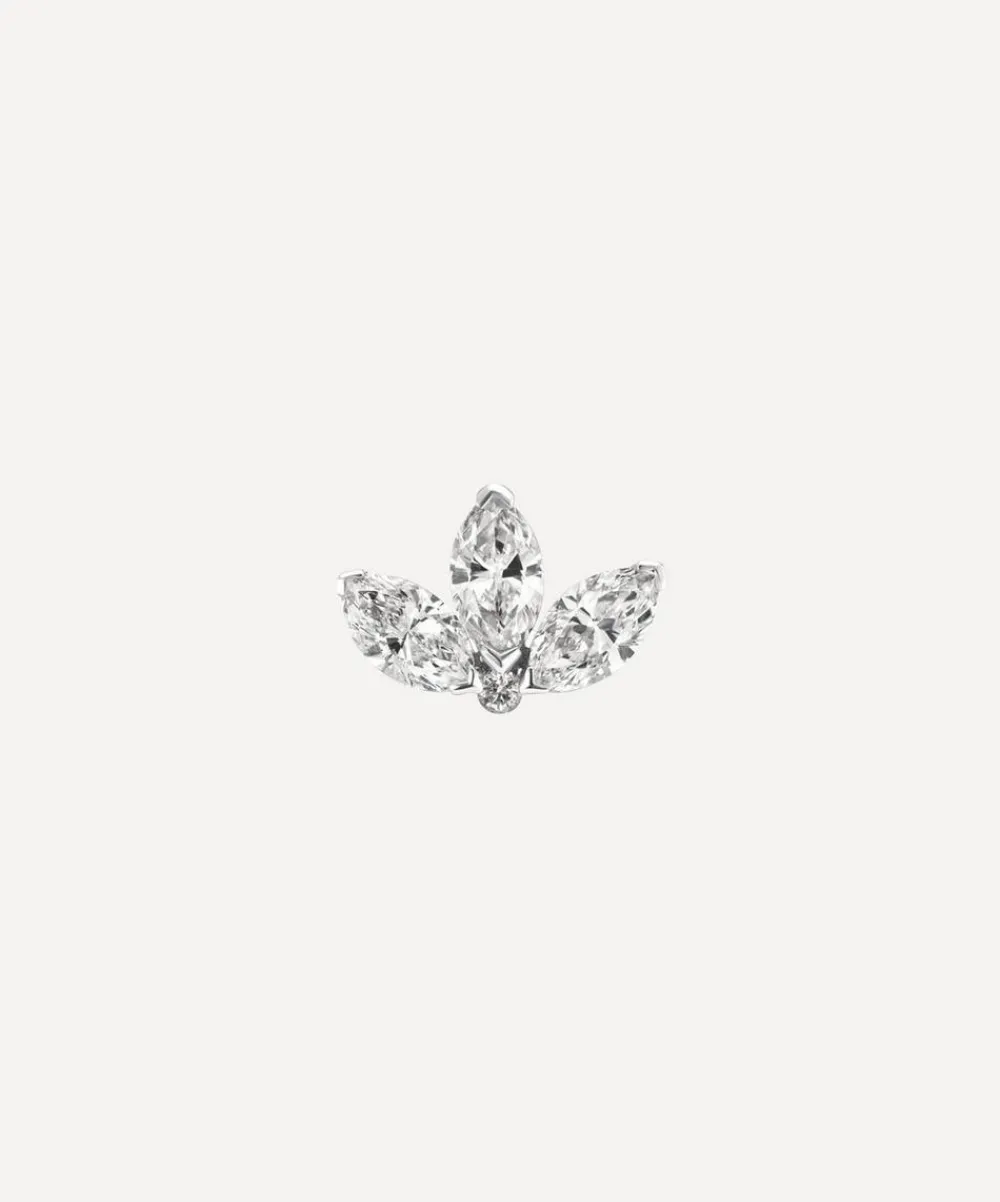 Maria Tash Earrings|Earrings^18ct 4mm Diamond Engraved Lotus Threaded Stud Earring