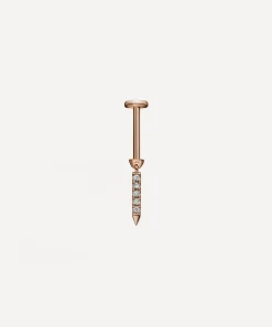 Maria Tash Earrings|Earrings^18ct 7mm Diamond Eternity Bar Charm Threaded Stud Earring