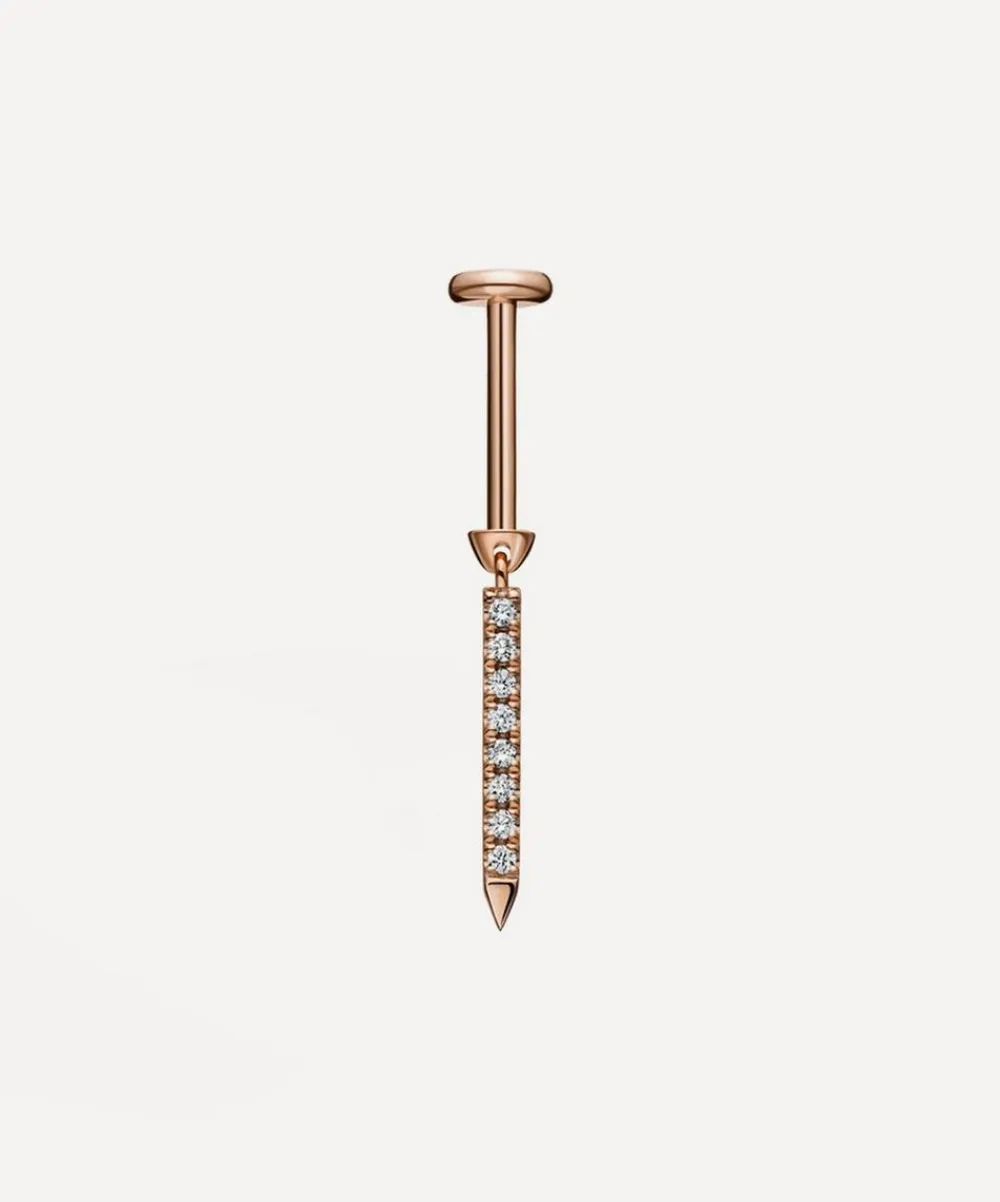Maria Tash Earrings|Earrings^18ct 11mm Diamond Eternity Bar Charm Threaded Stud Earring