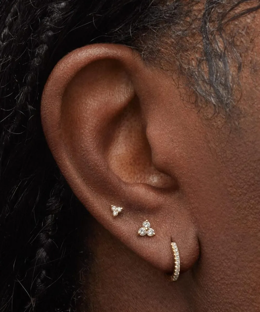 Maria Tash Earrings|Earrings^18ct 4.5mm Diamond Trinity Threaded Stud Earring