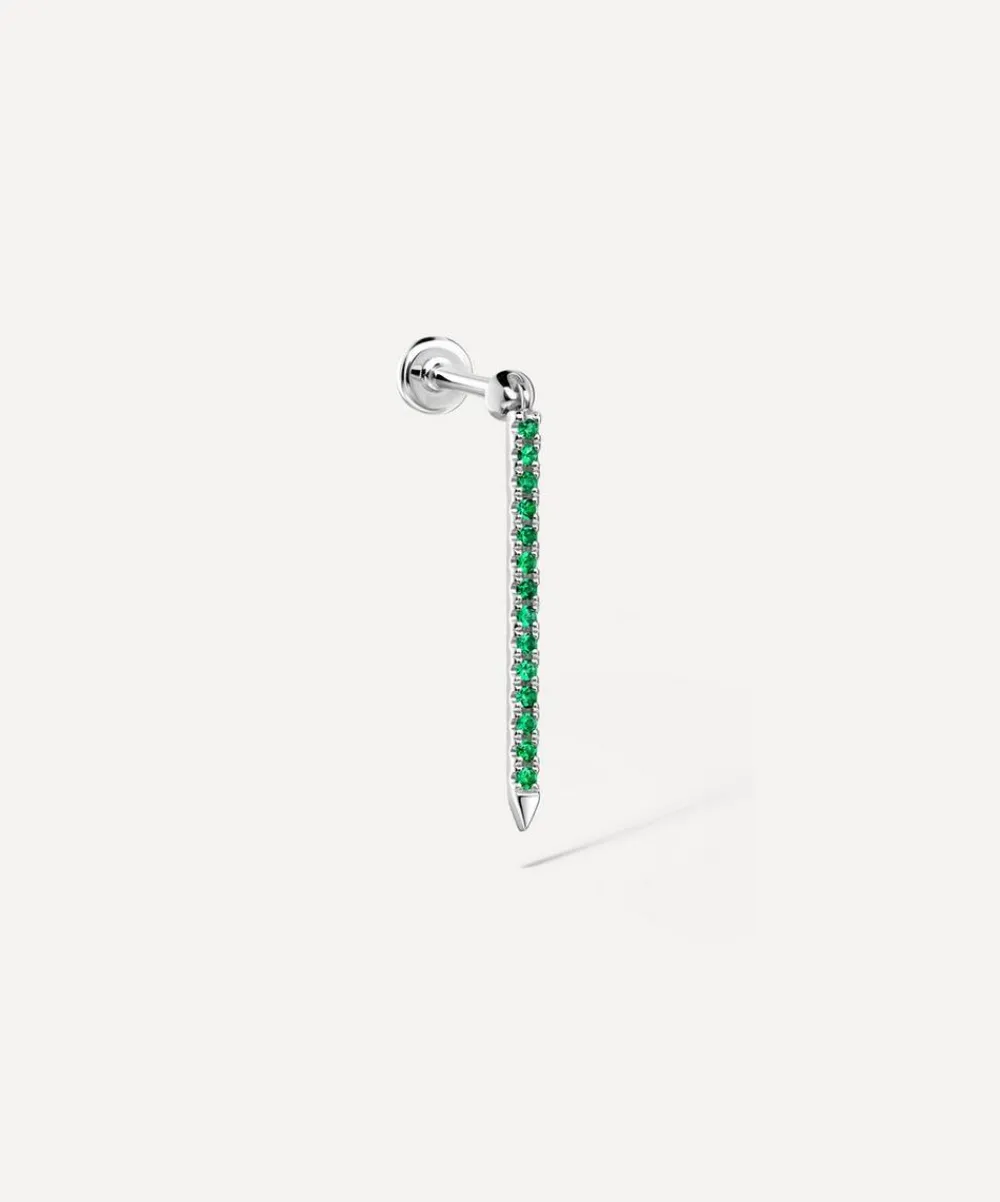 Maria Tash Earrings|Earrings^18ct 18mm Emerald Eternity Bar Charm Threaded Stud Earring