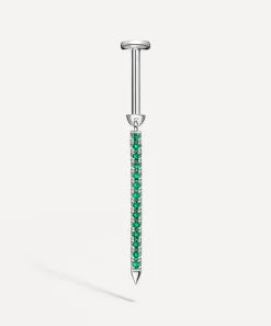 Maria Tash Earrings|Earrings^18ct 18mm Emerald Eternity Bar Charm Threaded Stud Earring