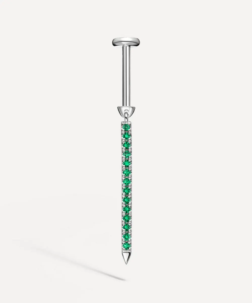 Maria Tash Earrings|Earrings^18ct 18mm Emerald Eternity Bar Charm Threaded Stud Earring