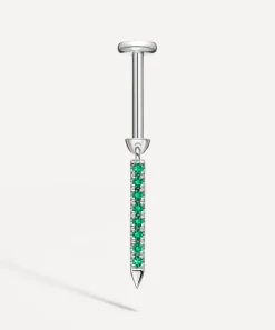 Maria Tash Earrings|Earrings^18ct 11mm Emerald Eternity Bar Charm Threaded Stud Earring