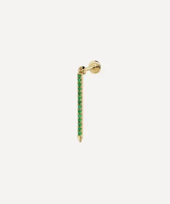 Maria Tash Earrings|Earrings^18ct 18mm Emerald Eternity Bar Charm Threaded Stud Earring