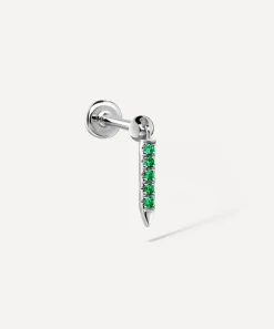 Maria Tash Earrings|Earrings^18ct 7mm Emerald Eternity Bar Charm Threaded Stud Earring