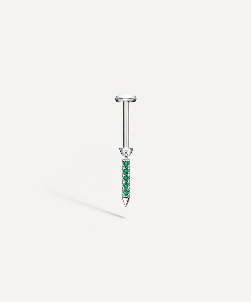 Maria Tash Earrings|Earrings^18ct 7mm Emerald Eternity Bar Charm Threaded Stud Earring