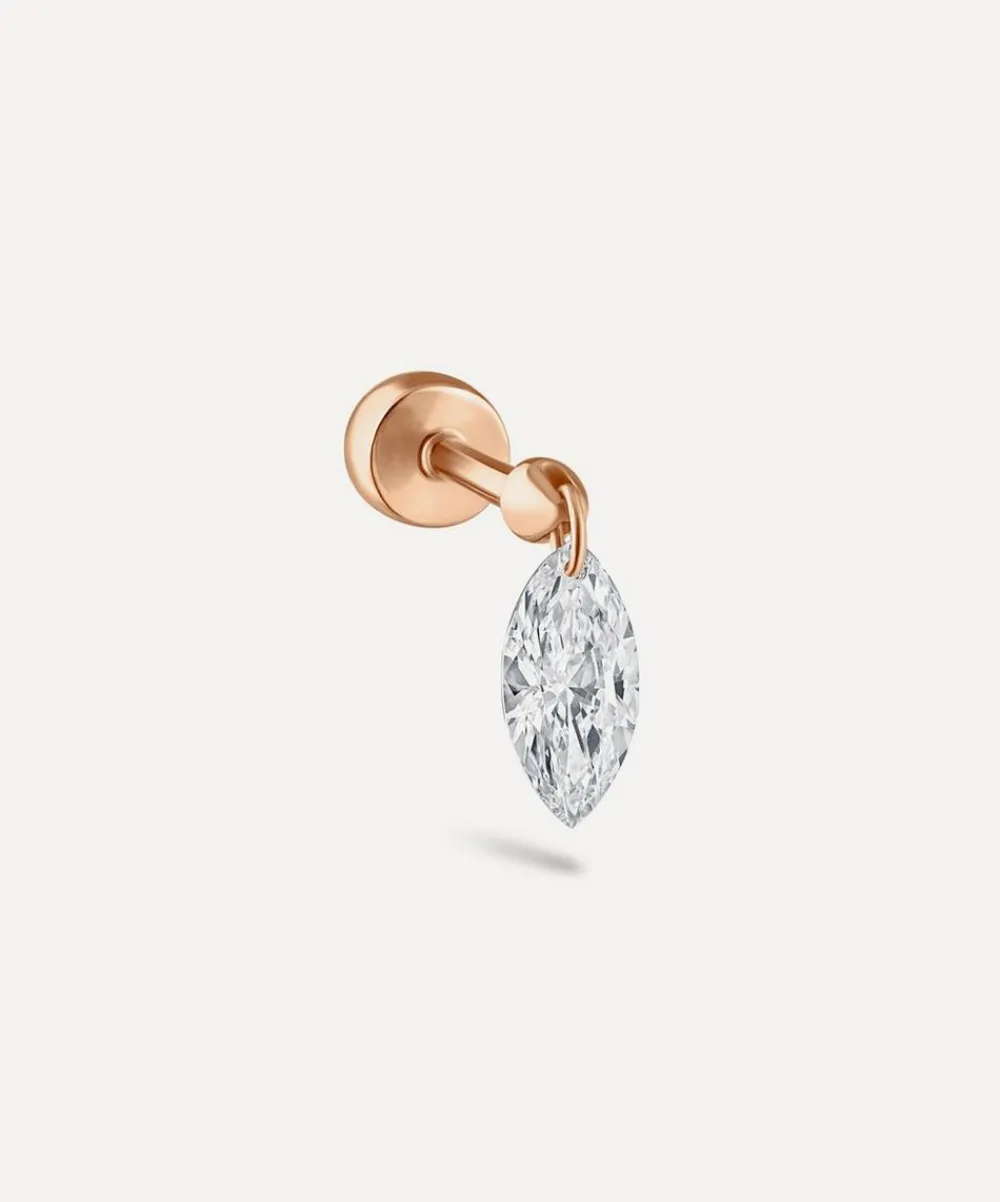 Maria Tash Earrings|Earrings^18ct 6mm Floating Marquise Diamond Charm Threaded Stud Earring