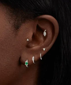 Maria Tash Earrings|Earrings^18ct 6mm Floating Marquise Diamond Charm Threaded Stud Earring