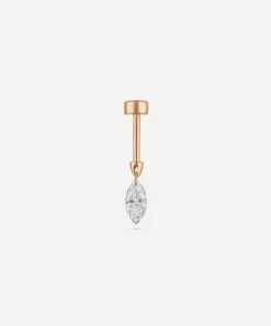 Maria Tash Earrings|Earrings^18ct 6mm Floating Marquise Diamond Charm Threaded Stud Earring
