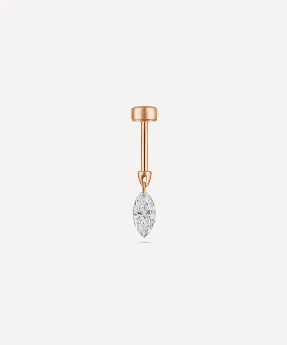 Maria Tash Earrings|Earrings^18ct 6mm Floating Marquise Diamond Charm Threaded Stud Earring