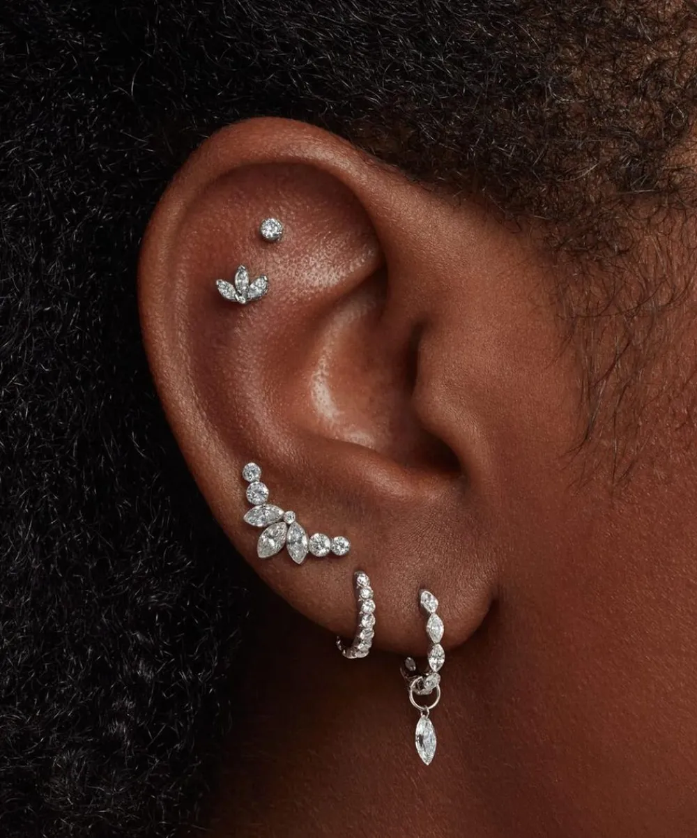 Maria Tash Earrings|Earrings^18ct 9.5mm Invisible Set Diamond Marquise Eternity Hoop Earring