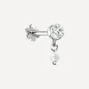 Maria Tash Earrings|Earrings^18ct 3mm Invisible Set Diamond and Pearl Dangle Threaded Stud Earring