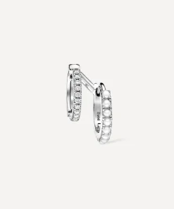 Maria Tash Earrings|Earrings^14ct 8mm Pearl and Diamond Double Linked Eternity Hoop Earring Right