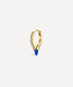 Maria Tash Earrings|Earrings^18ct 8mm Single Short Lapis Spike Diamond Eternity Single Hoop Earring
