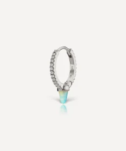 Maria Tash Earrings|Earrings^18ct 9.5mm Single Short Opal Spike Diamond Eternity Hoop Earring