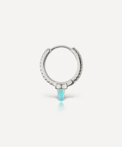 Maria Tash Earrings|Earrings^18ct 9.5mm Single Short Opal Spike Diamond Eternity Hoop Earring