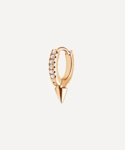 Maria Tash Earrings|Earrings^18ct 6.5mm Single Short Spike Diamond Eternity Hoop Earring