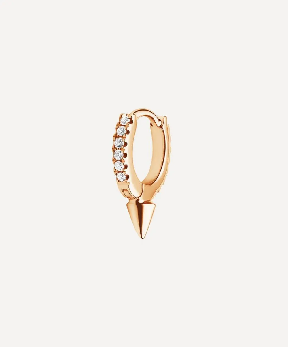 Maria Tash Earrings|Earrings^18ct 6.5mm Single Short Spike Diamond Eternity Hoop Earring