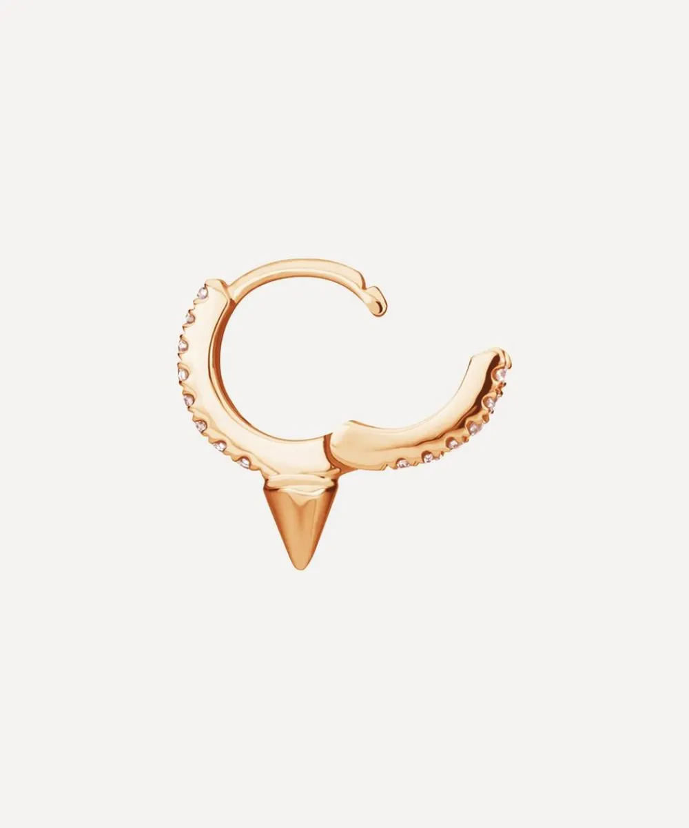 Maria Tash Earrings|Earrings^18ct 6.5mm Single Short Spike Diamond Eternity Hoop Earring