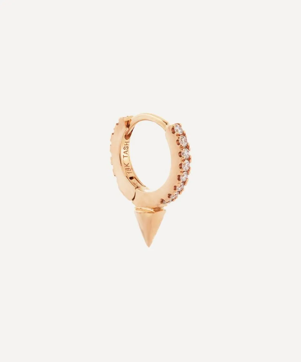 Maria Tash Earrings|Earrings^18ct 6.5mm Single Short Spike Diamond Eternity Hoop Earring