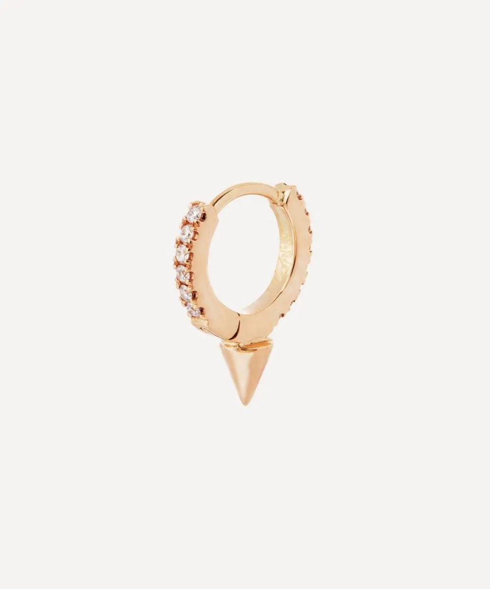 Maria Tash Earrings|Earrings^18ct 6.5mm Single Short Spike Diamond Eternity Hoop Earring