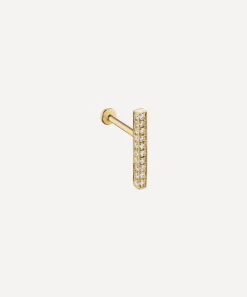 Maria Tash Earrings|Earrings^18ct 11mm Square Diamond Pave Bar Threaded Stud Earring